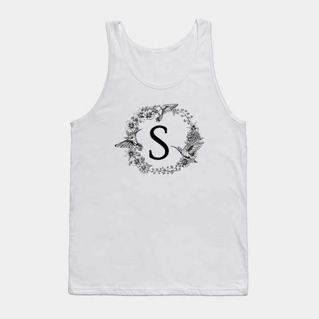 Monogram Frame Letter S Tank Top by rachelsfinelines